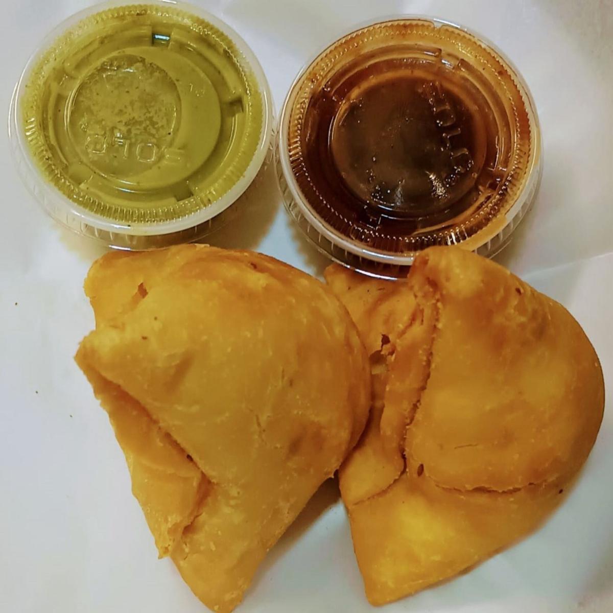 Wheat flour shell stuffed with spiced potatoes, onions, green peas and spices. - Flavours of India restaurant in Portland, OR