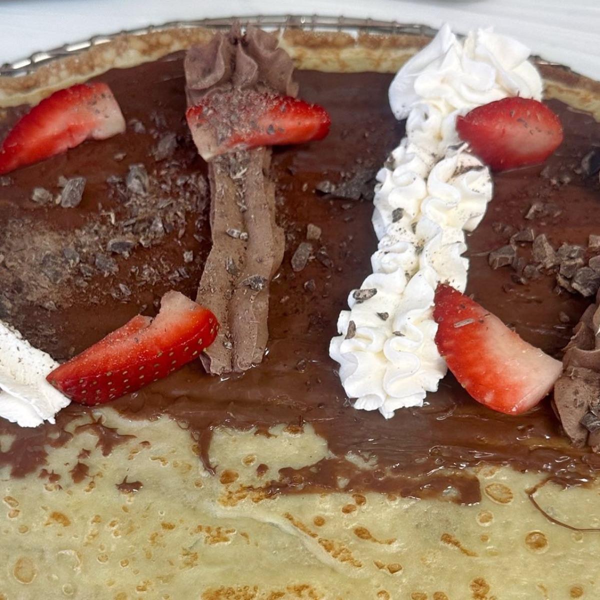 Nutella, chocolate mousse, fresh strawberry, whipped cream & chocolate shavings. - Oh My Crepe restaurant in Hillsboro, OR